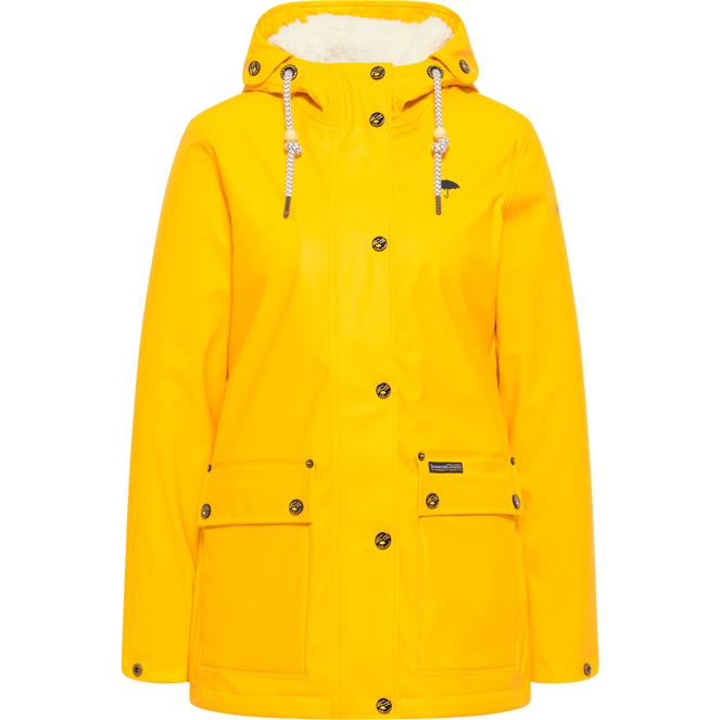 Schmuddelwedda Damen-Regenjacke mit Teddyfutter