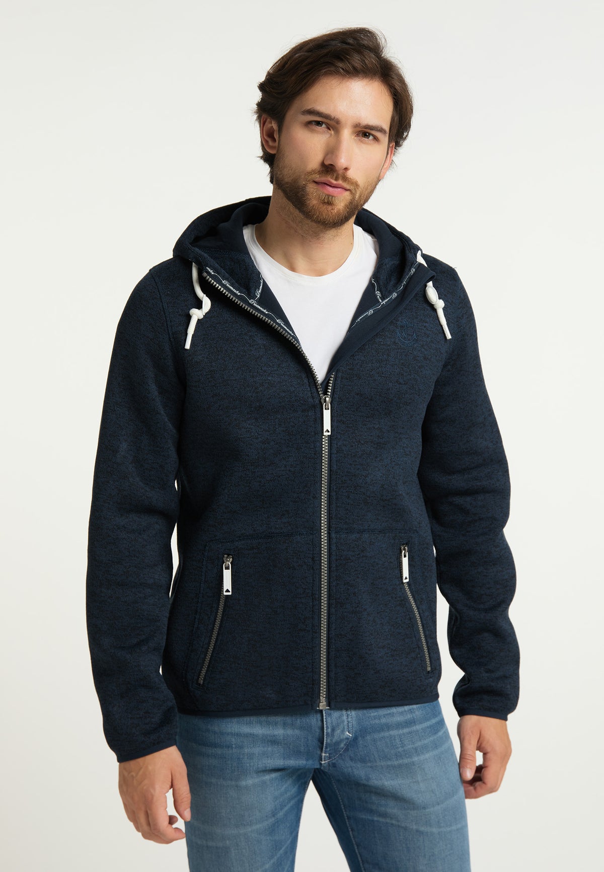 DreiMaster Maritim Herren-Strickfleecejacke