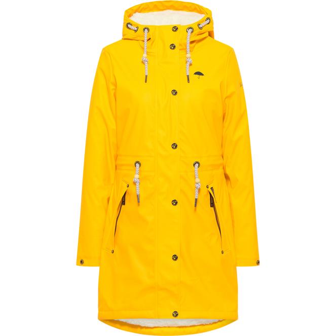 Schmuddelwedda Damen-Regenmantel mit Teddyfutter