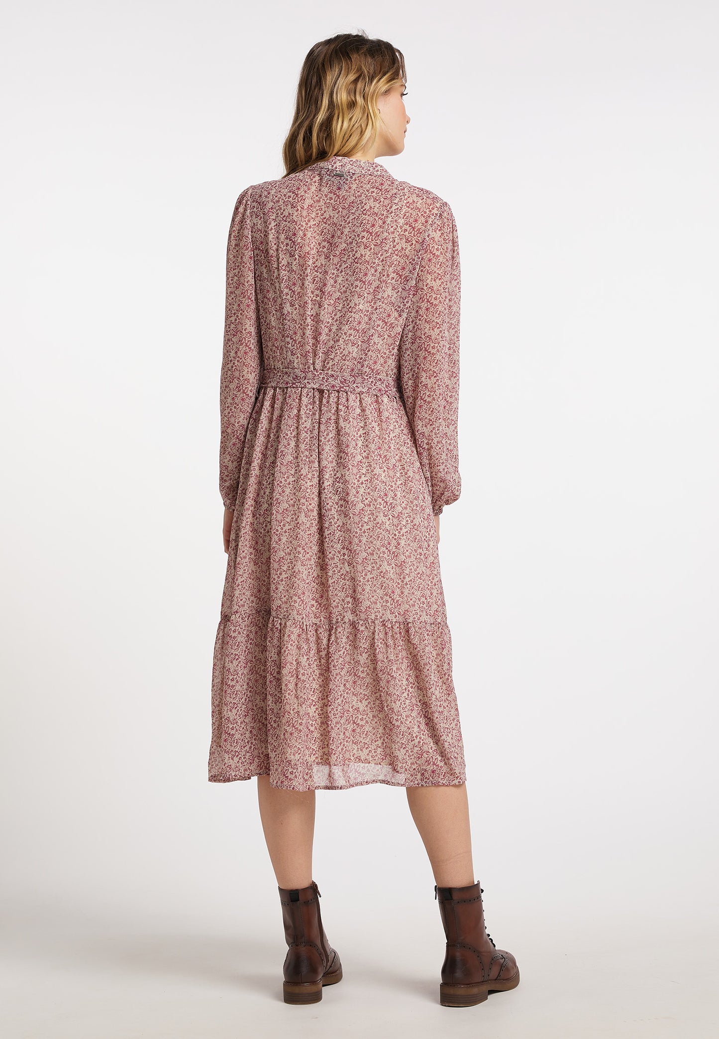 DreiMaster Vintage Damen-Maxikleid mit Allover-Print