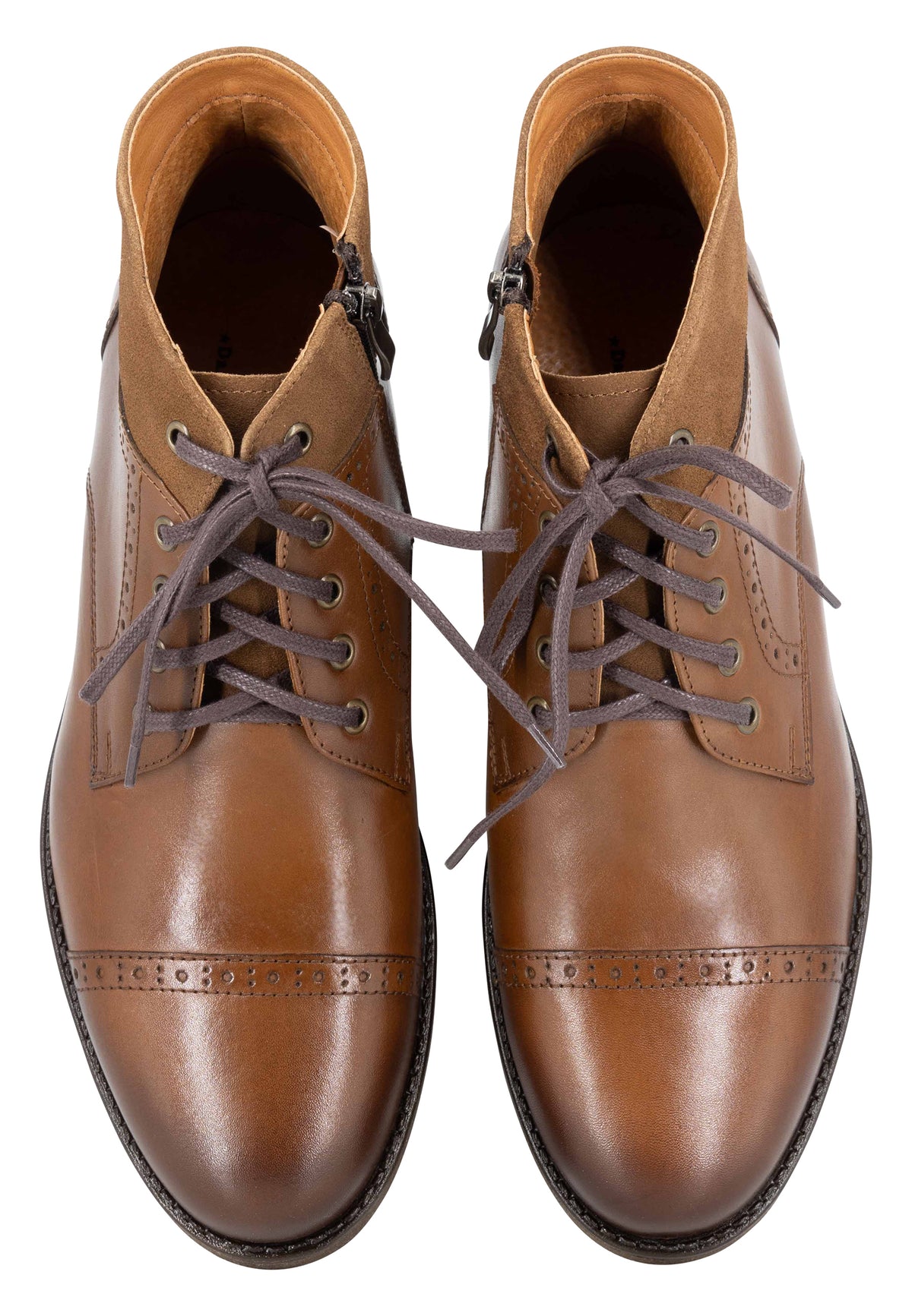 DreiMaster Vintage Men's Boots mit Brogue-Lochung