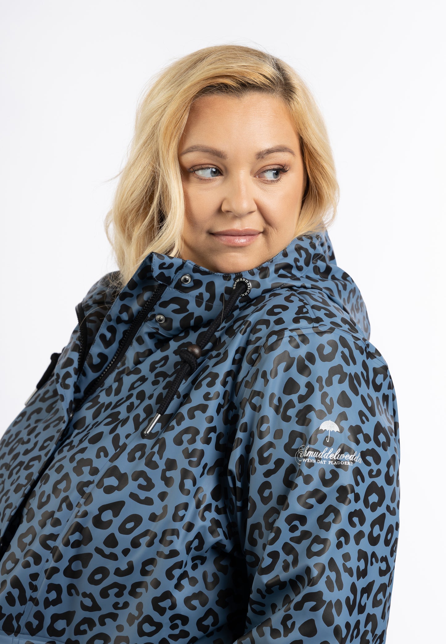 Schmuddelwedda Women's Plus Size Raincoat With Leopard Print Schmuddelwedda