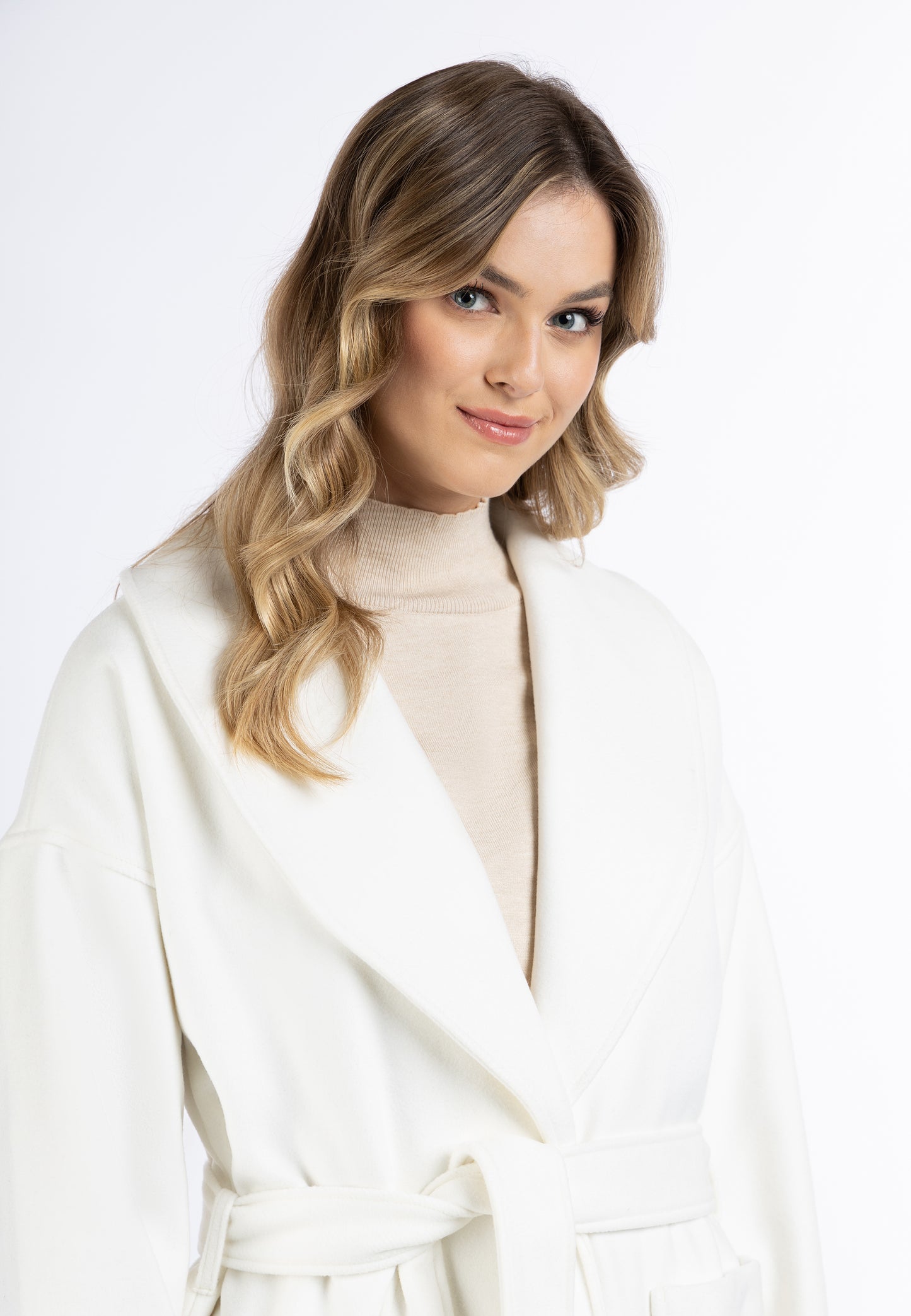 DreiMaster Vintage płaszcz przejściowy damski wykonany z mieszanki wełny