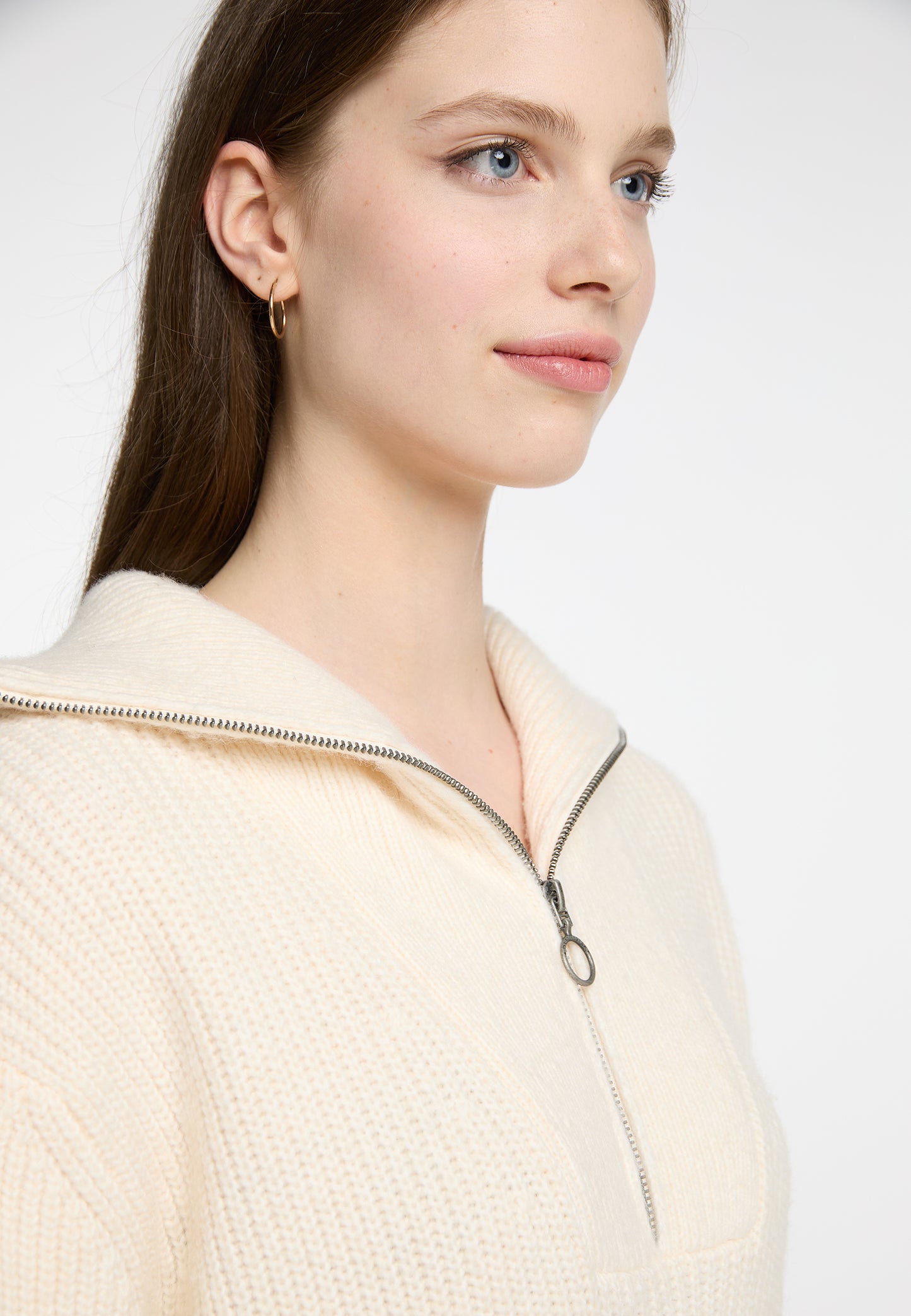 DreiMaster Vintage Damen Strick Midi Kleid mit langen Ärmeln