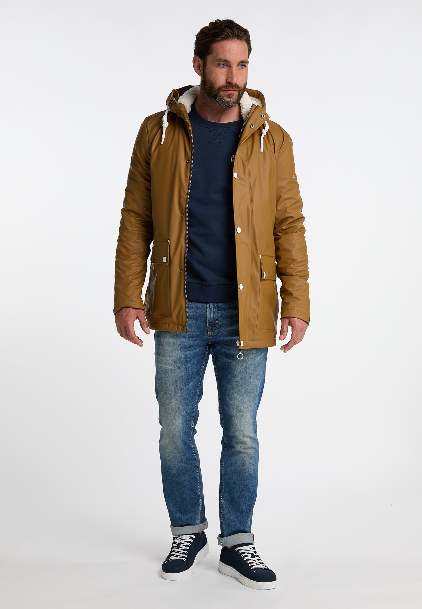 DreiMaster Maritim Men's Rain Jacket With Teddy Lining