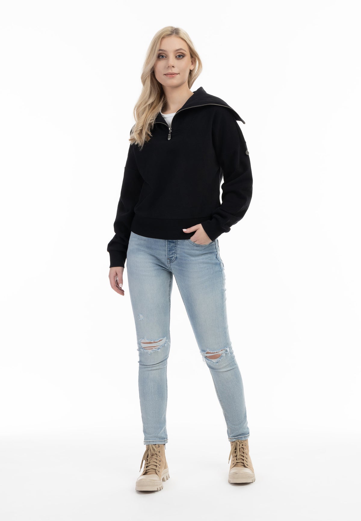 DreiMaster Vintage Übergröße Troyer-Pullover