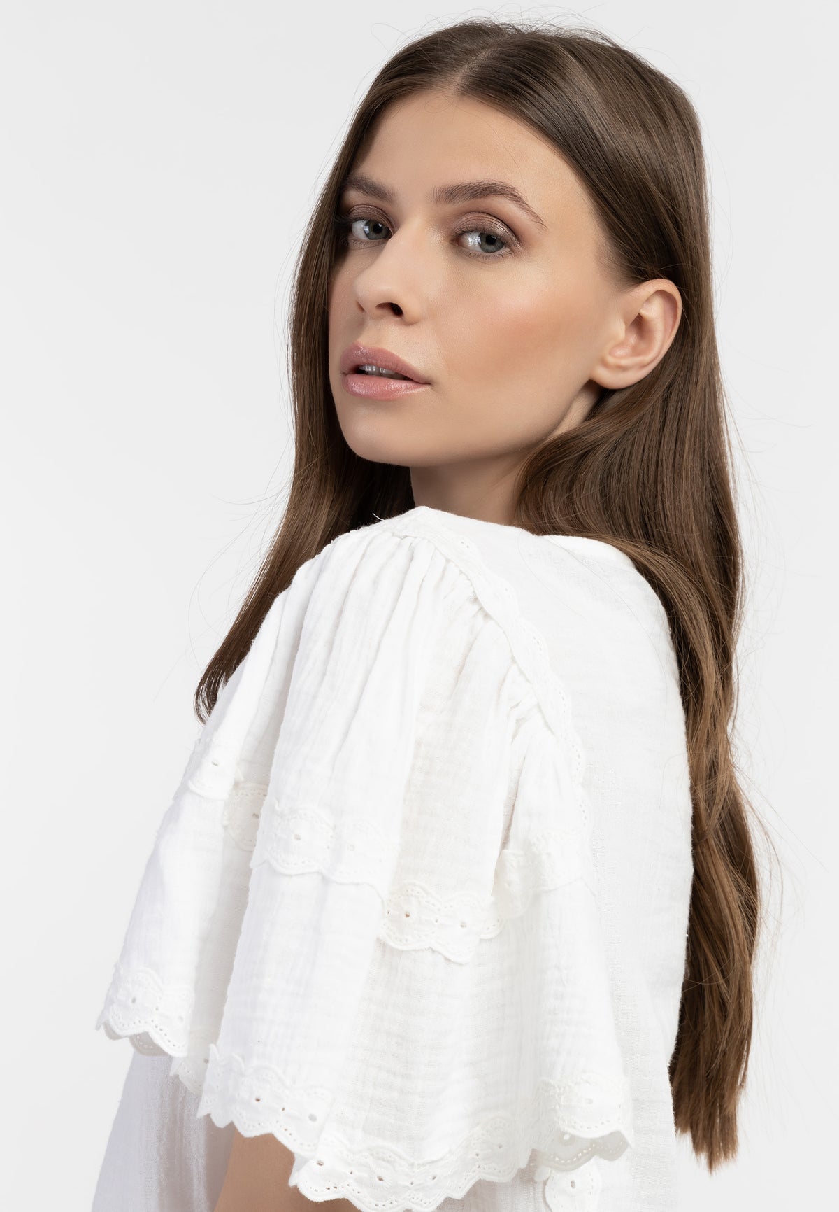 Dreimaster Vintage Women's Blouse Shirt With Lace Dreimaster Vintage