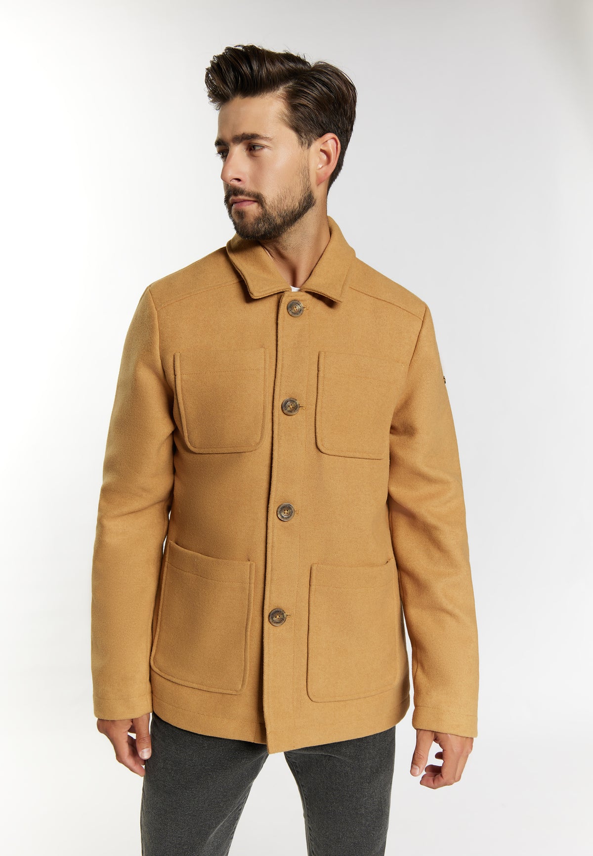 DreiMaster Vintage Herren-Übergangsjacke aus Wollgemisch Incus
