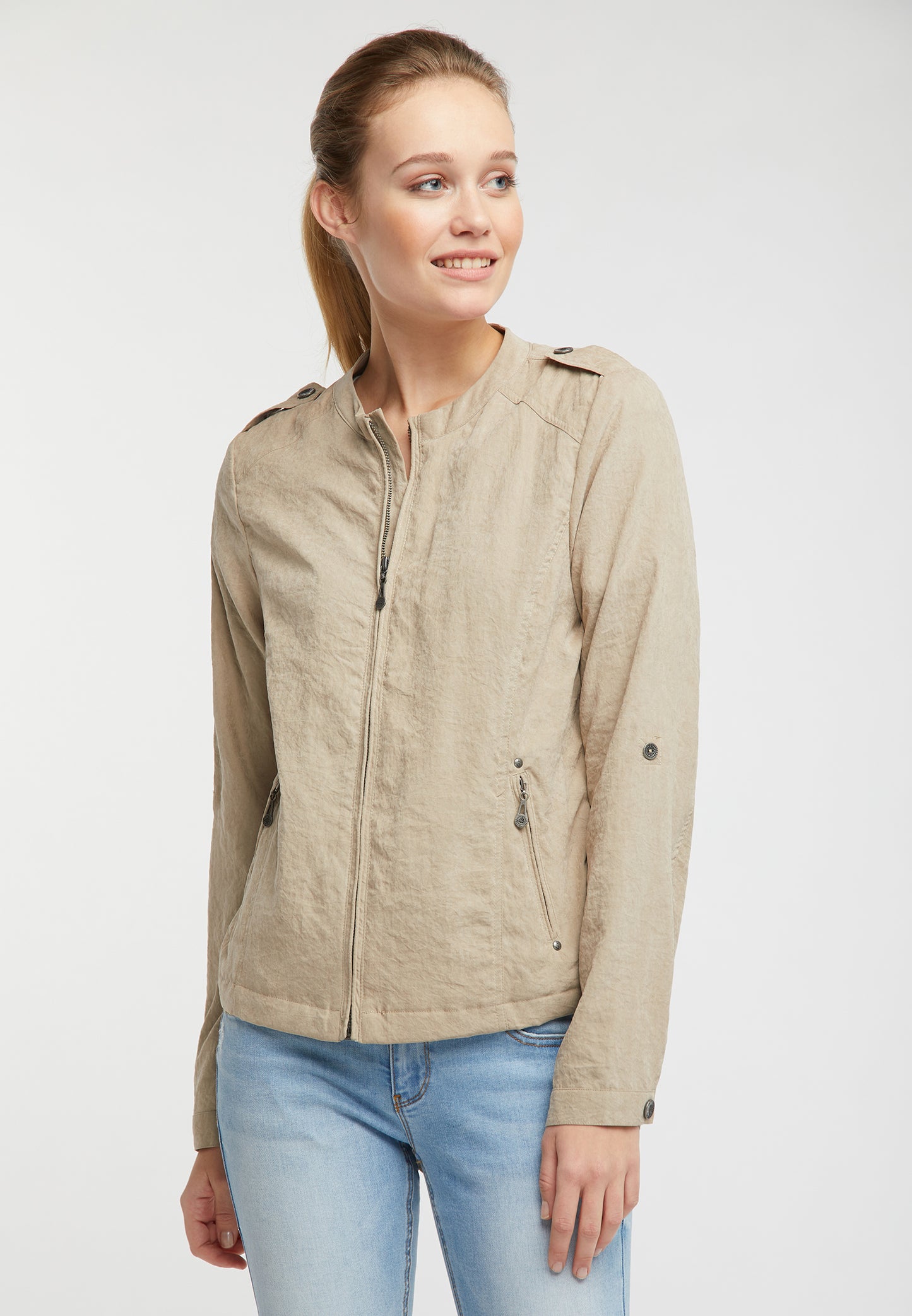 DreiMaster Vintage Damen-Sommerjacke in Crinkle-Optik