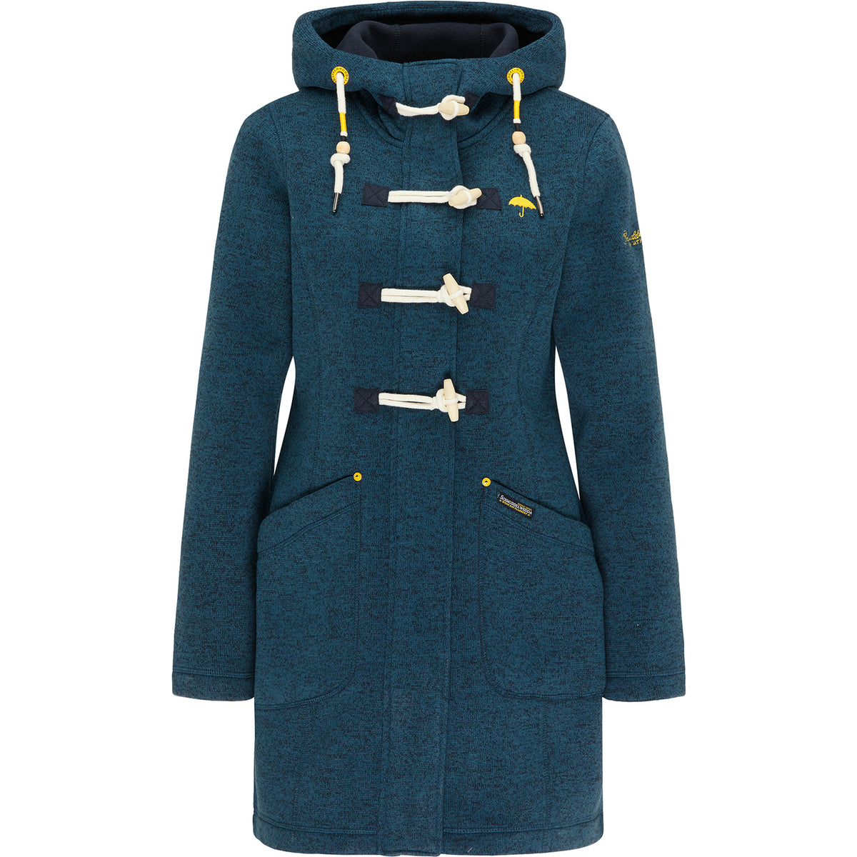 Schmuddelwedda Damen-Strickfleece-Dufflecoat
