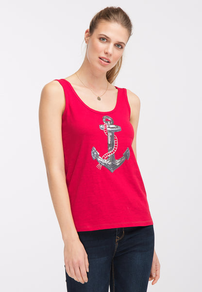 DreiMaster Maritim Women's Sommertop mit Paillettenmotiv