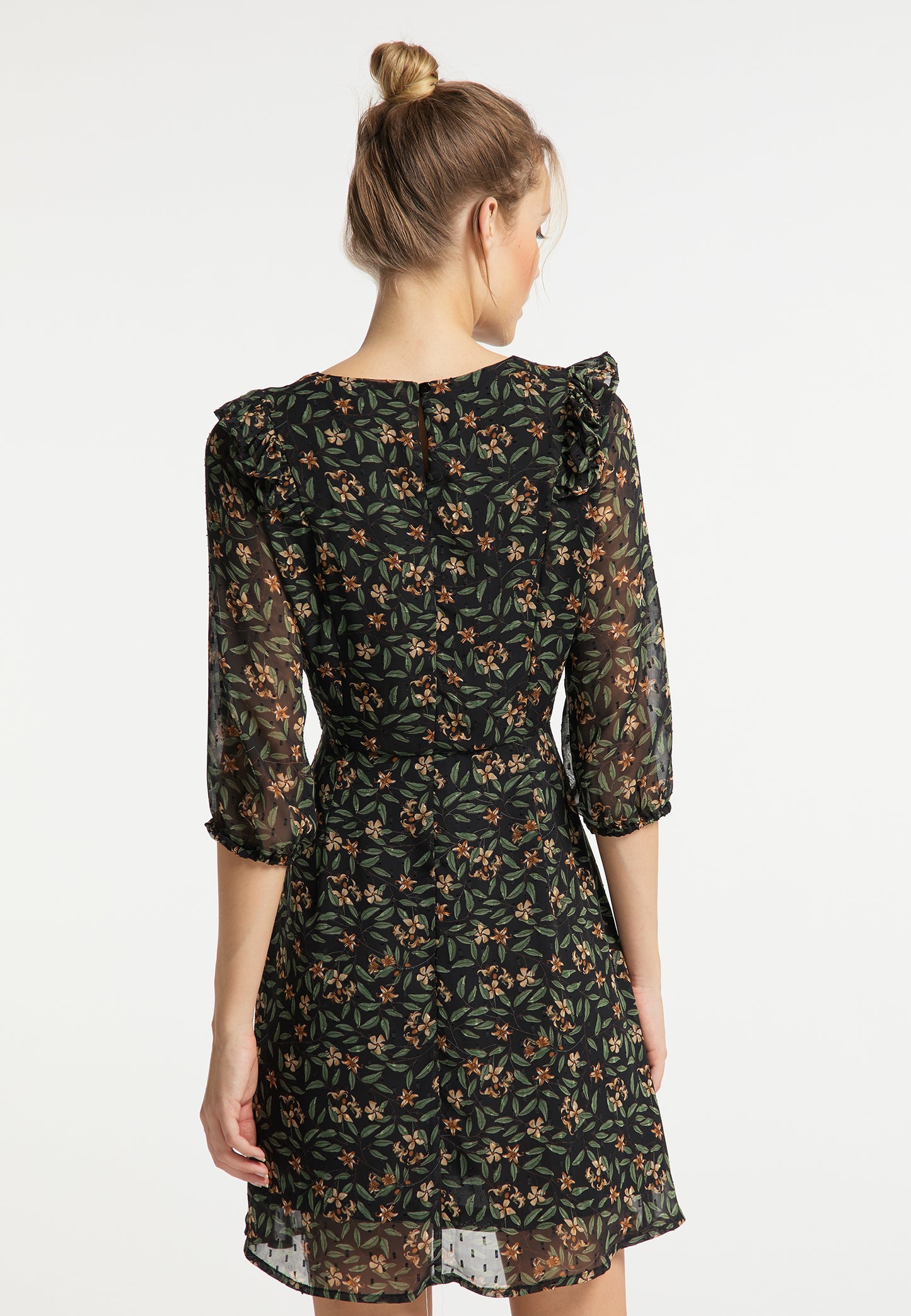 DreiMaster Vintage Damen-Rüschenkleid