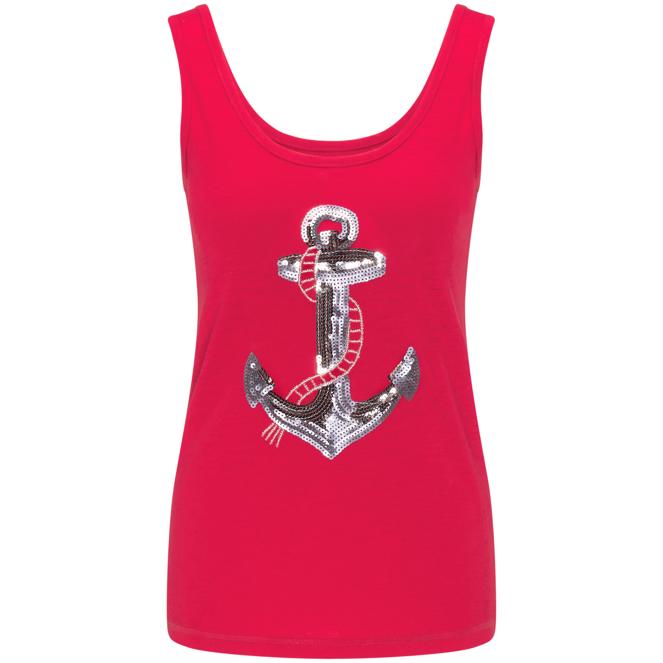 DreiMaster Maritim Women's Sommertop mit Paillettenmotiv