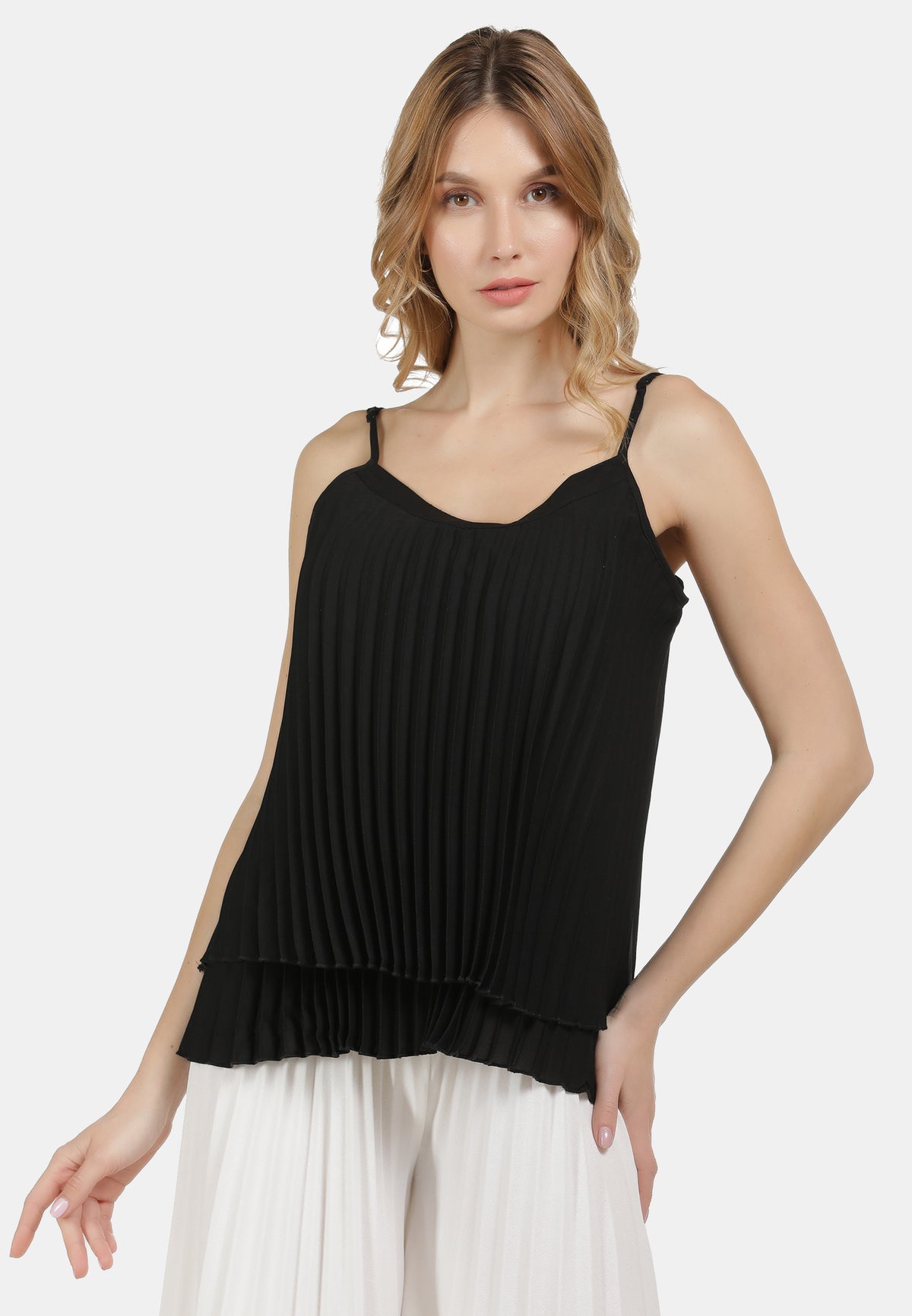 DreiMaster Klassik Damen-Plissee-Top