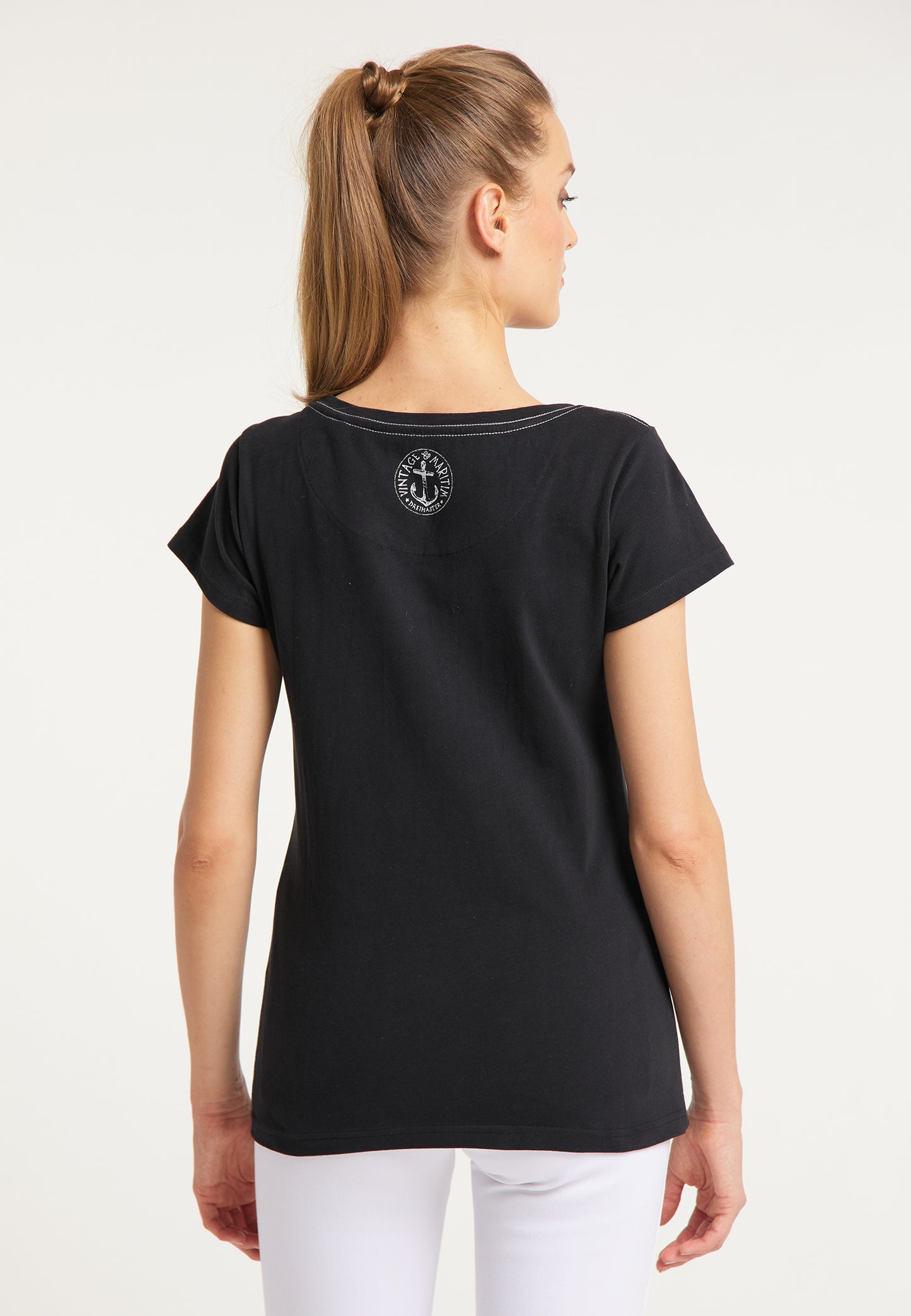 DreiMaster Vintage T-shirt damski z haftem
