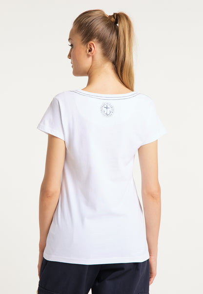 DreiMaster Vintage T-shirt damski z haftem