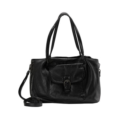 DreiMaster Vintage Damen Leder-Schultertasche
