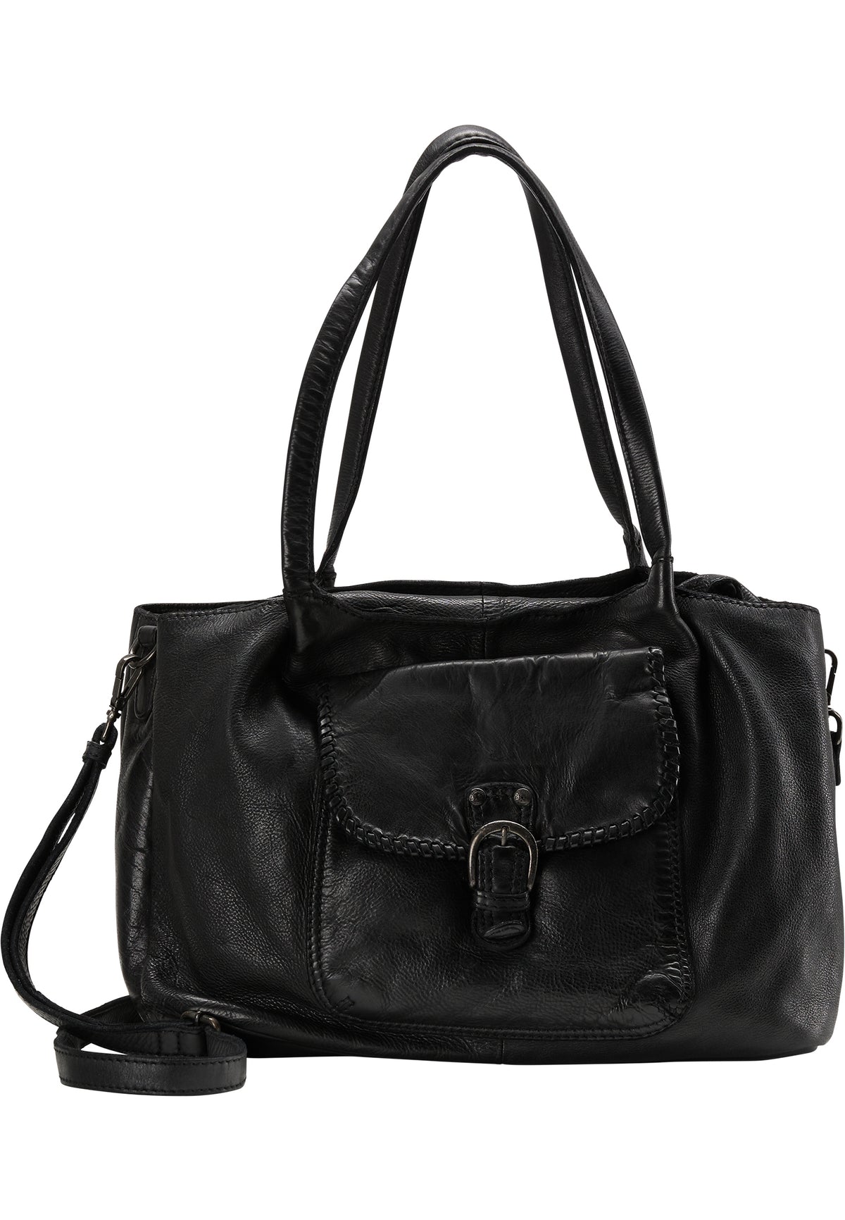 DreiMaster Vintage Damen Leder-Schultertasche