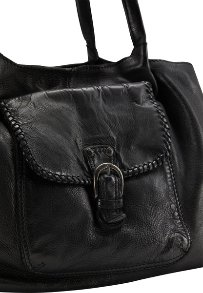DreiMaster Vintage Damen Leder-Schultertasche
