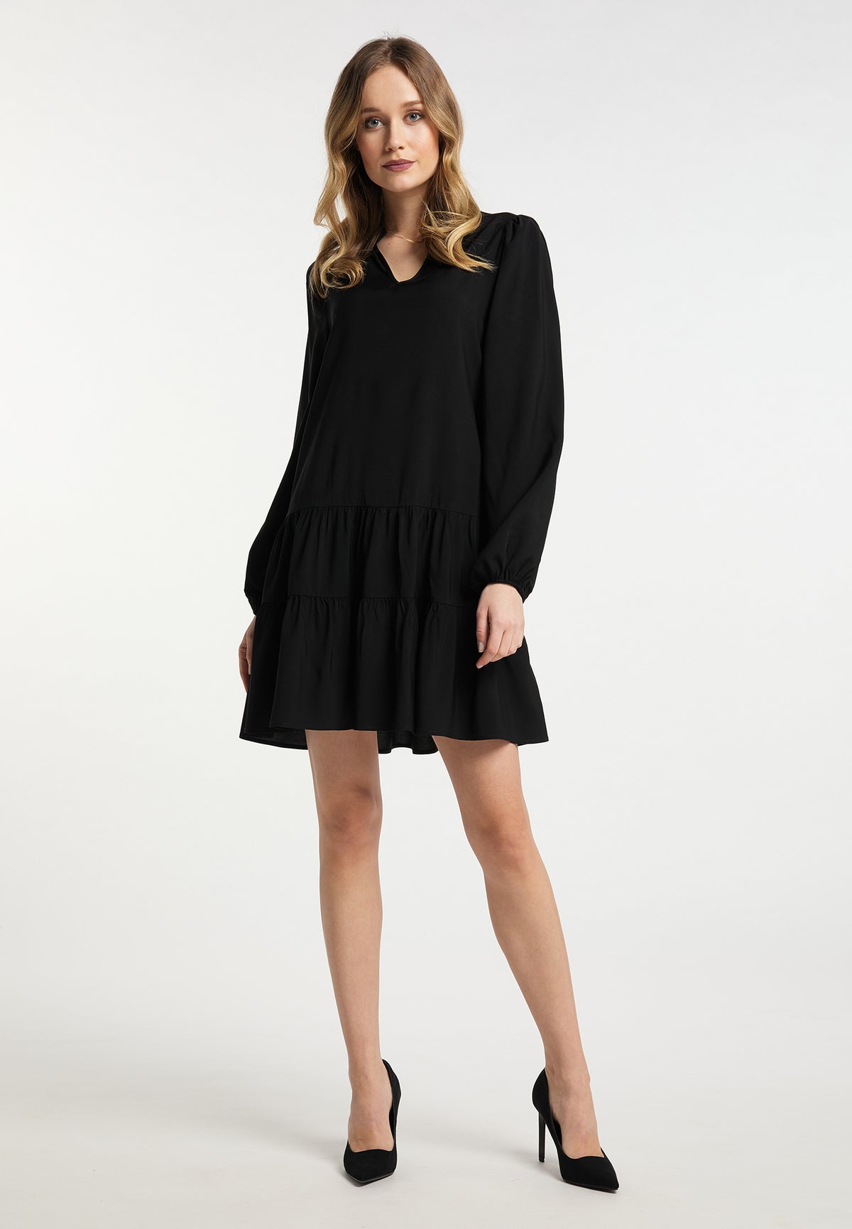 DreiMaster Klassik Damen-Langarmkleid