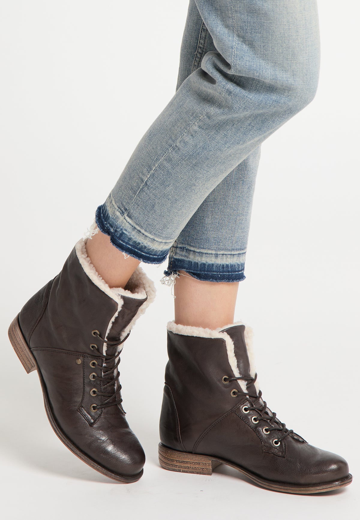 DreiMaster Vintage Damen Weiche Lederstiefeletten