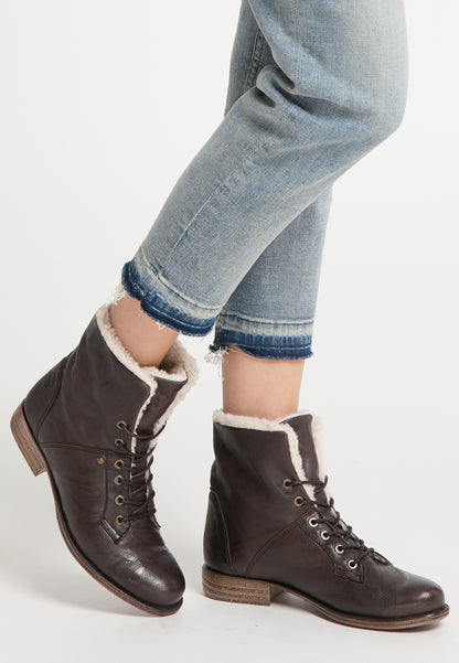 DreiMaster Vintage Damen Weiche Lederstiefeletten