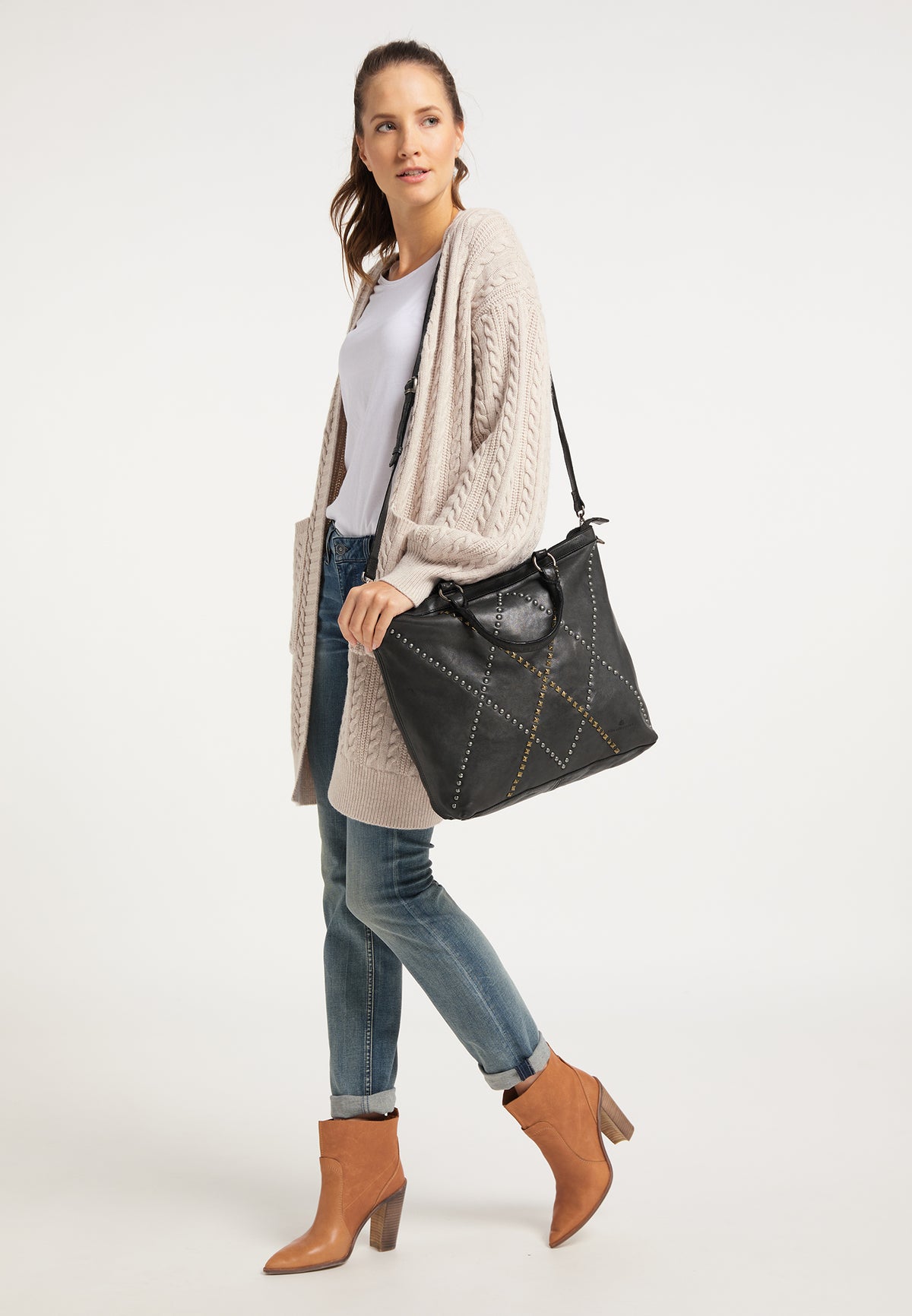 DreiMaster Vintage Damen Lederhandtasche
