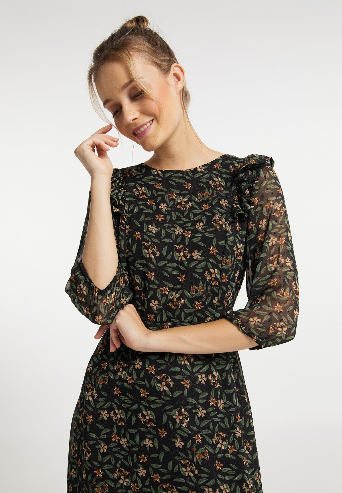 DreiMaster Vintage Women's Rüschenkleid