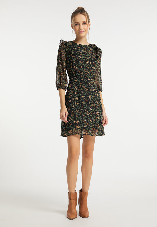 DreiMaster Vintage Damen-Rüschenkleid