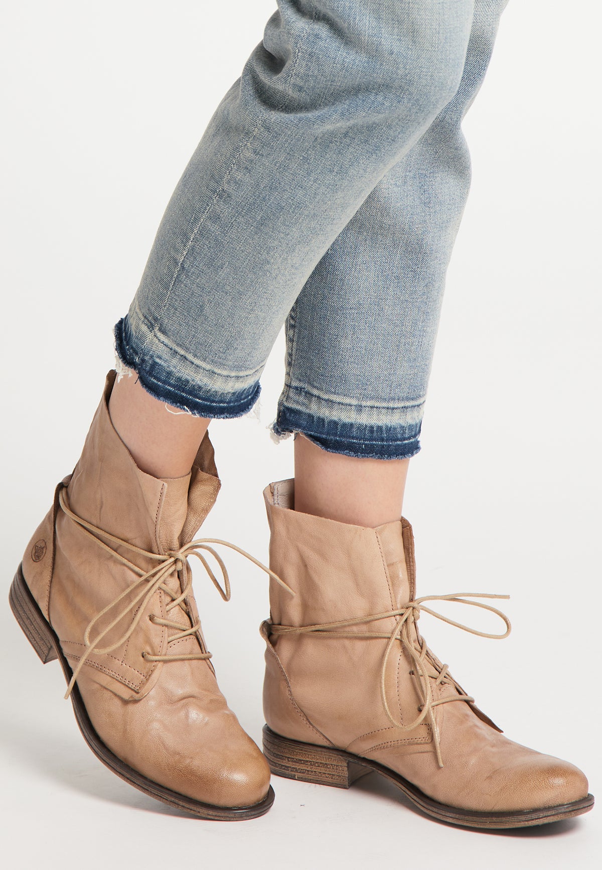 DreiMaster Vintage Damen Weiche Lederstiefeletten