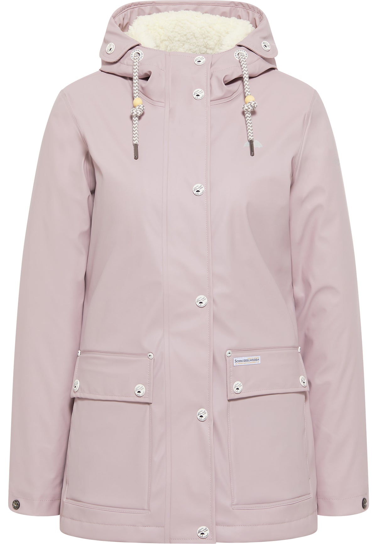 Schmuddelwedda Damen-Regenjacke mit Teddyfutter