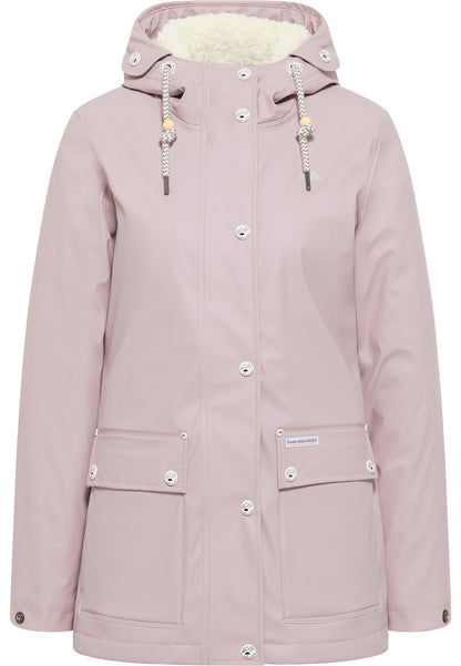 Schmuddelwedda Damen-Regenjacke mit Teddyfutter