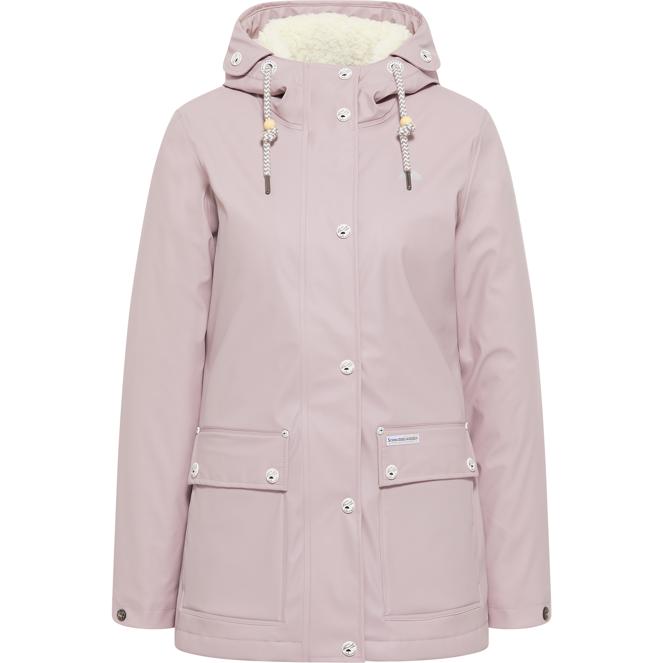 Schmuddelwedda Damen-Regenjacke mit Teddyfutter