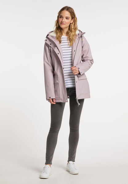 Schmuddelwedda Damen-Regenjacke mit Teddyfutter