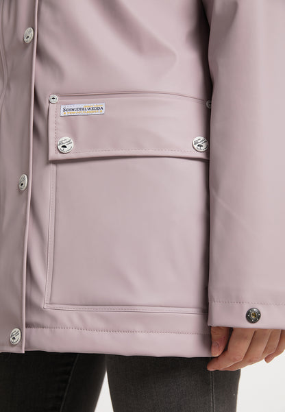 Schmuddelwedda Damen-Regenjacke mit Teddyfutter