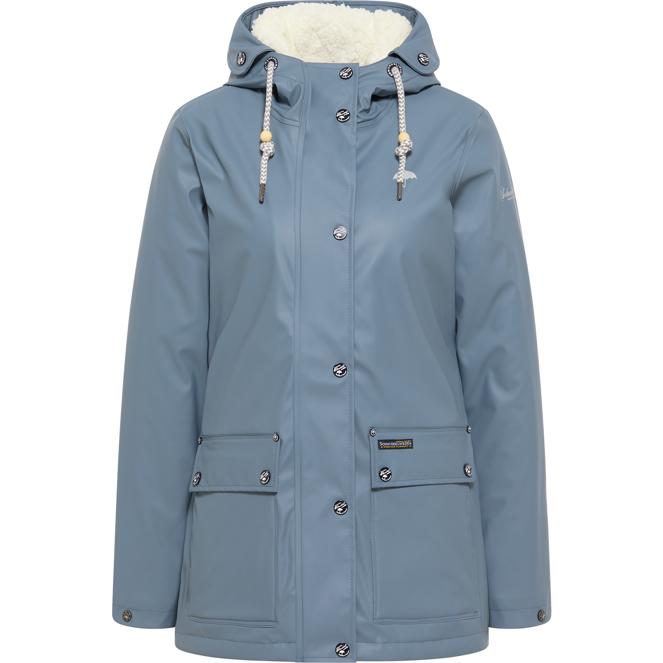 Schmuddelwedda Damen-Regenjacke mit Teddyfutter