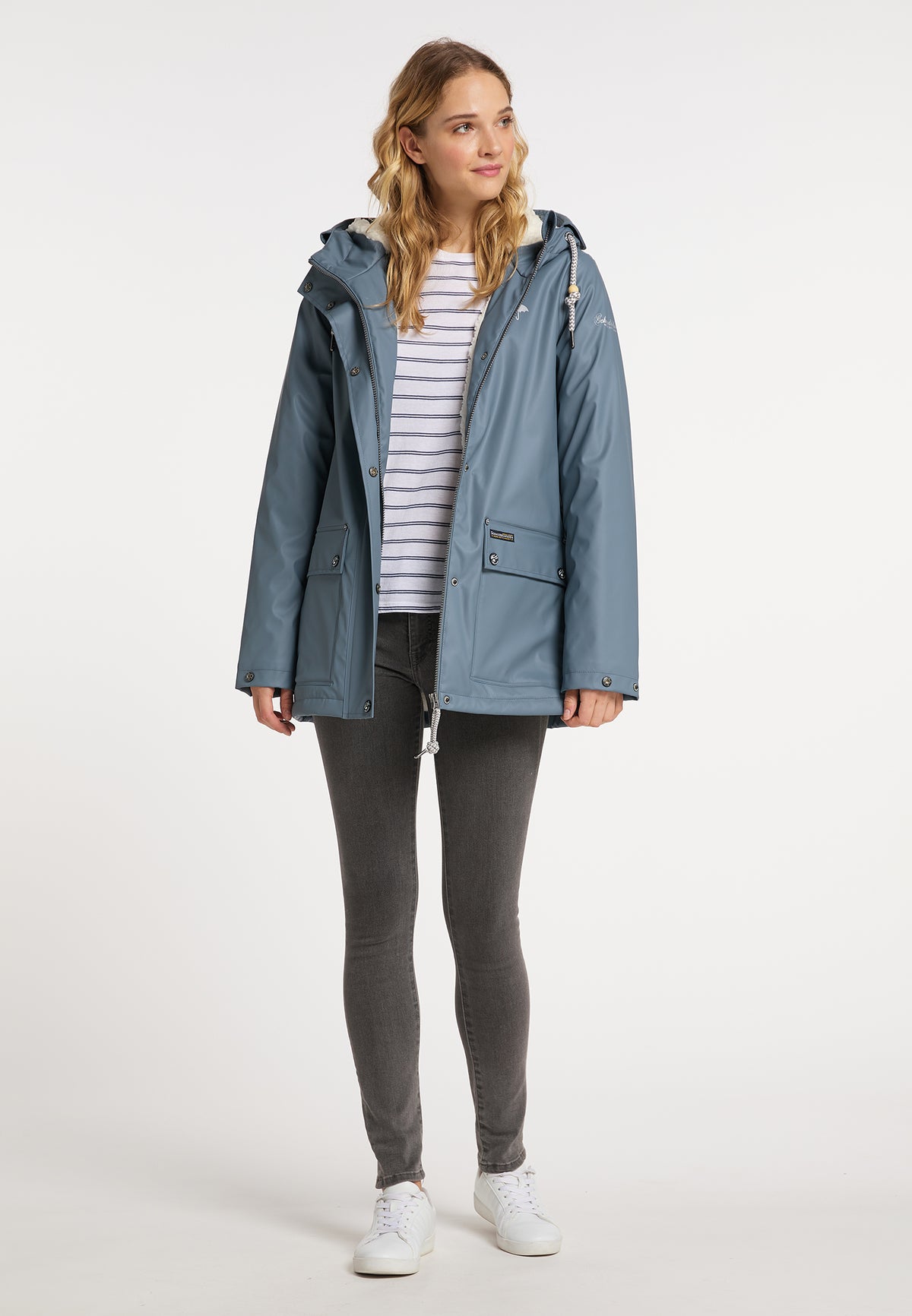 Schmuddelwedda Damen-Regenjacke mit Teddyfutter