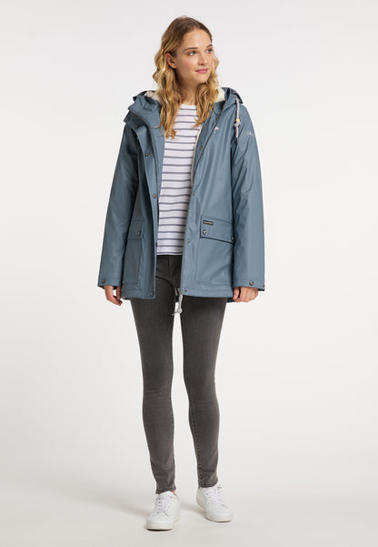 Schmuddelwedda Damen-Regenjacke mit Teddyfutter