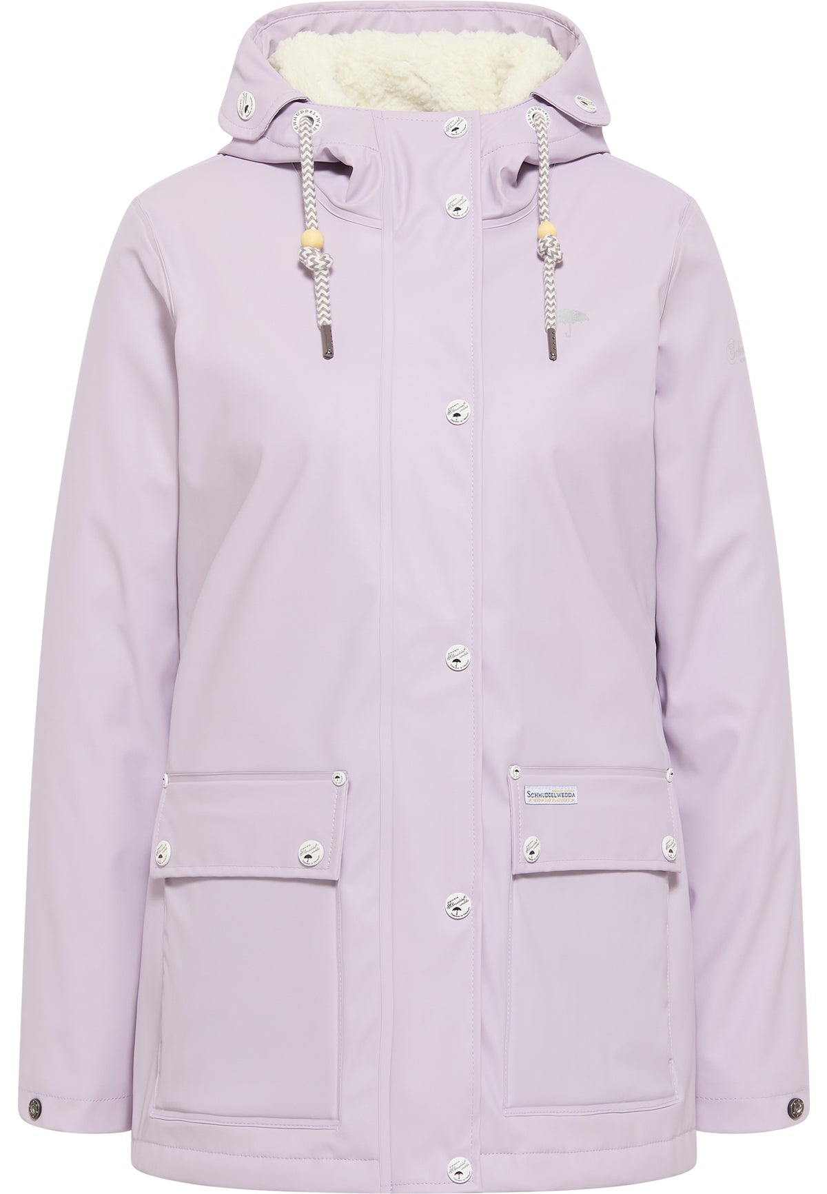 Schmuddelwedda Damen-Regenjacke mit Teddyfutter
