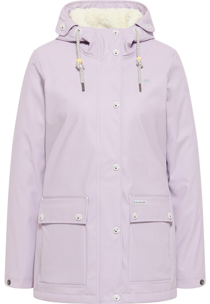 Schmuddelwedda Damen-Regenjacke mit Teddyfutter