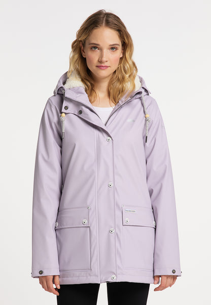 Schmuddelwedda Damen-Regenjacke mit Teddyfutter
