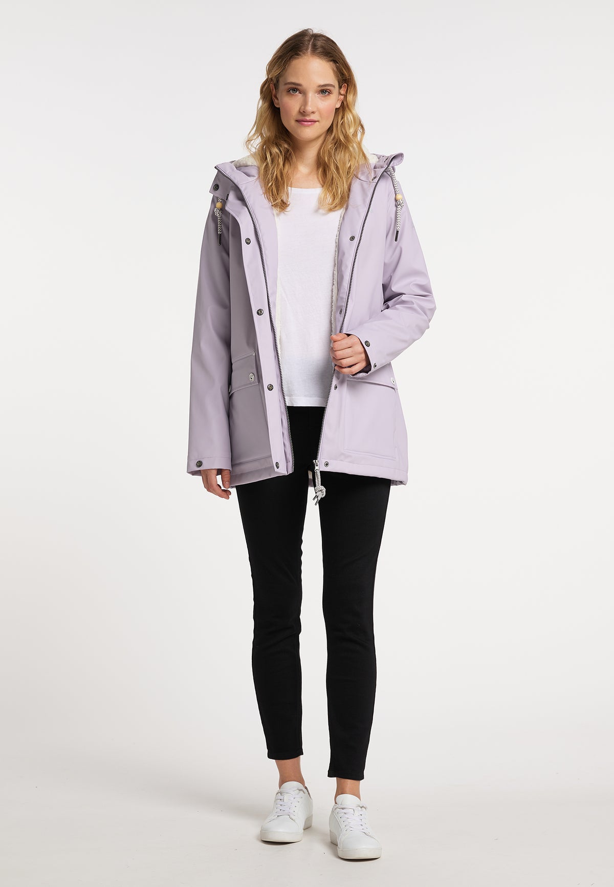 Schmuddelwedda Damen-Regenjacke mit Teddyfutter