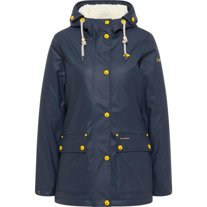 Schmuddelwedda Damen-Regenjacke mit Teddyfutter