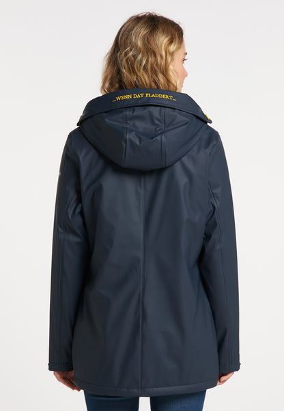 Schmuddelwedda Damen-Regenjacke mit Teddyfutter