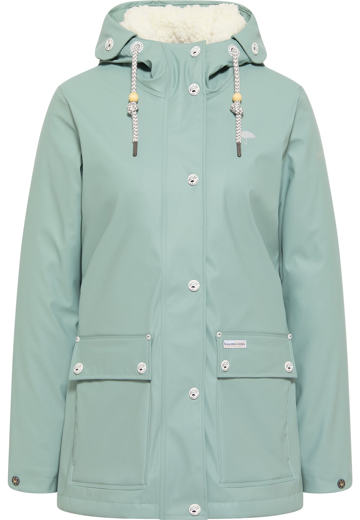 Schmuddelwedda Damen-Regenjacke mit Teddyfutter