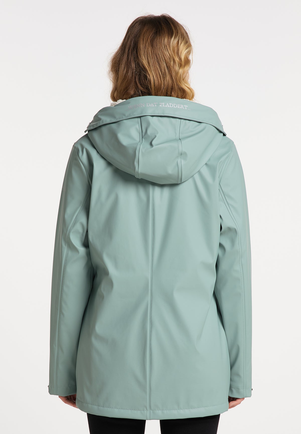 Schmuddelwedda Damen-Regenjacke mit Teddyfutter