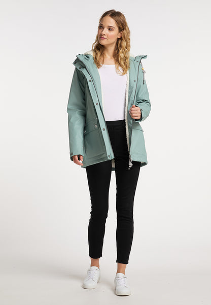 Schmuddelwedda Damen-Regenjacke mit Teddyfutter