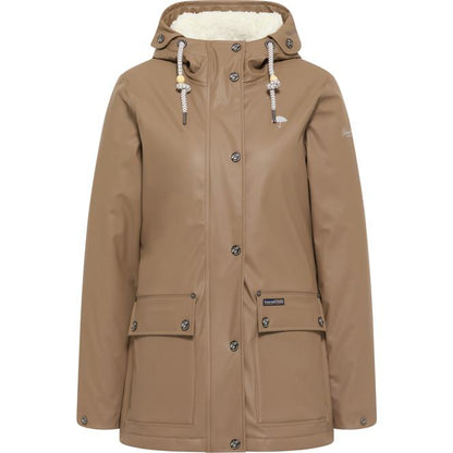 Schmuddelwedda Damen-Regenjacke mit Teddyfutter