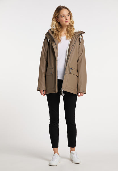 Schmuddelwedda Damen-Regenjacke mit Teddyfutter