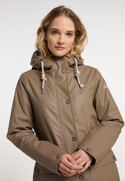 Schmuddelwedda Damen-Regenjacke mit Teddyfutter